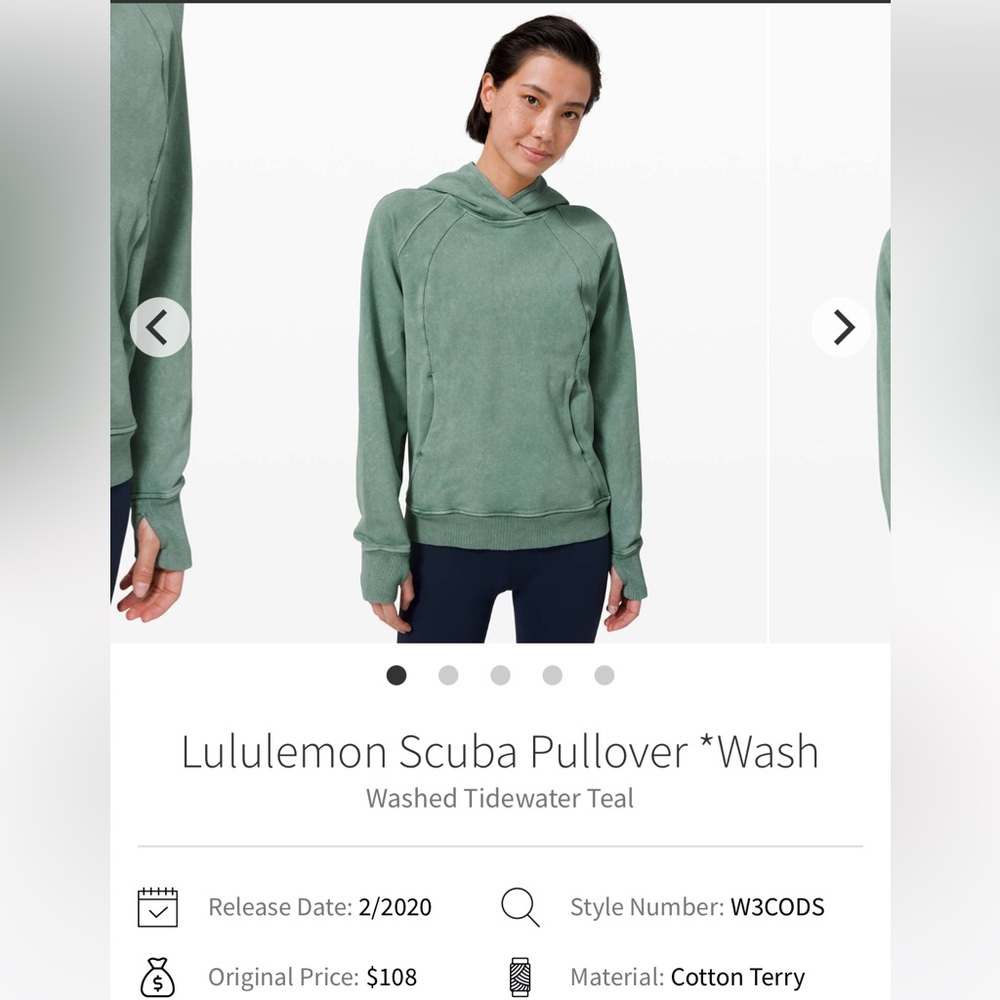 Sz 8 Lululemon Scuba Pullover in Washed Tidewater Teal